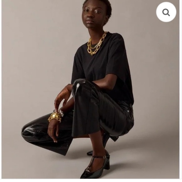 J. Crew Collection Demi Boot Pants High Rise Faux Leather Crop size 28 NEW - Picture 8 of 10